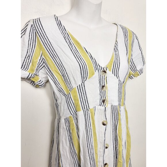 Bershka white and yellow striped dress. Size medium - Picture 2 of 3